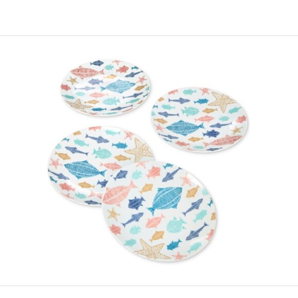 The Cellar Fish Motif Salad Plates, Set of 4 - Picture 1 of 1
